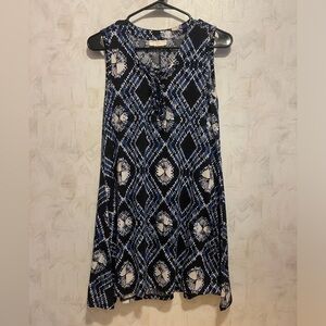 Bobbie Brooks women’s blue patterned summer dress - Small